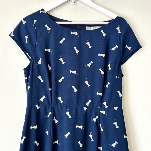 ModCloth Sugarhill Boutique Milkshake Midi Dress Size 8 Pinup Rockabilly Novelty - Picture 2 of 7